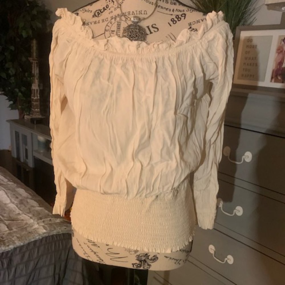 Cream Off Shoulder Top